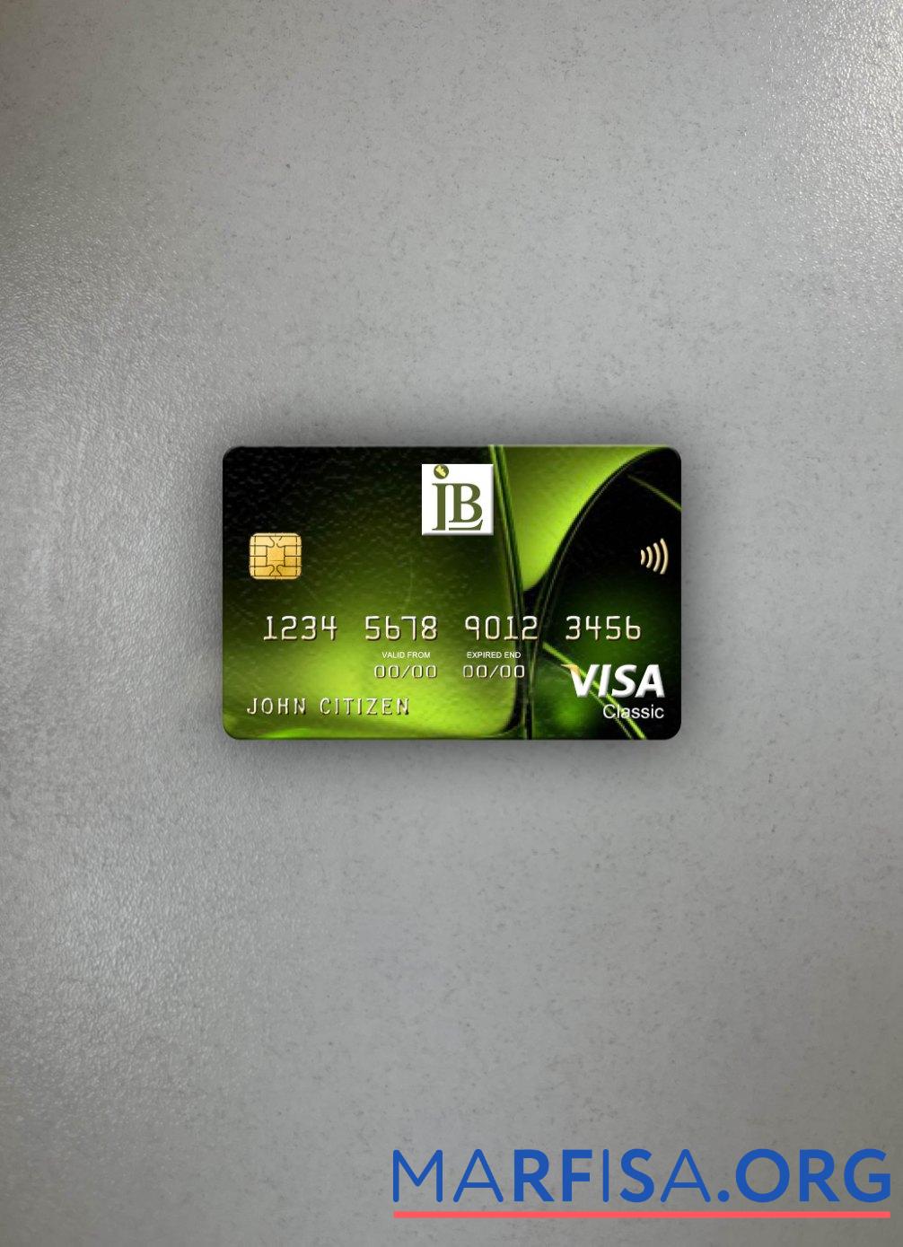 Downloadable Liberia IB International Bank visa classic card photolook front sample